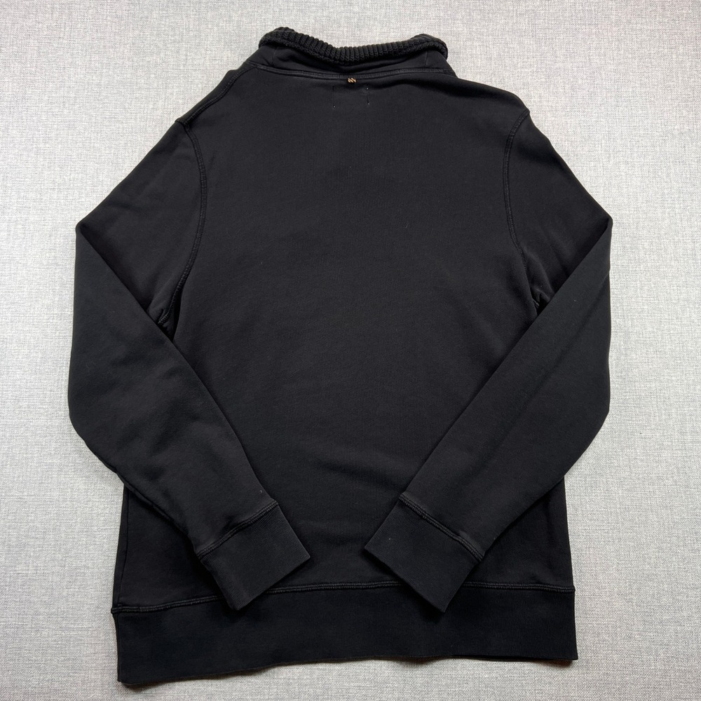 Billy Reid Shiloh Shawl Collar Pullover Sweatshirt Men XL Black Cotton Heritage - Picture 4 of 9